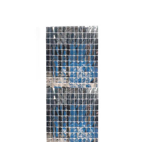 Cortina Metálica De Cuadros Plateada 100x200cm-1