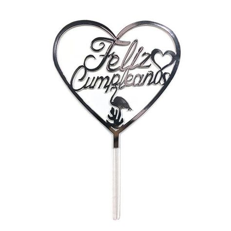 DECO TORTA ACRILICO F.C. CORAZON PLATEADO X1 UNI-0