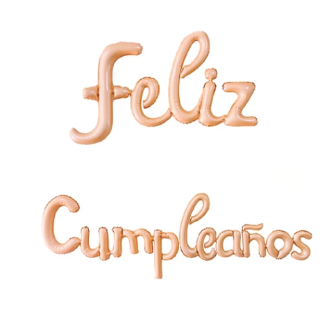 Set De Globos Metalico Feliz Cumpleaños Oro Rosa-0