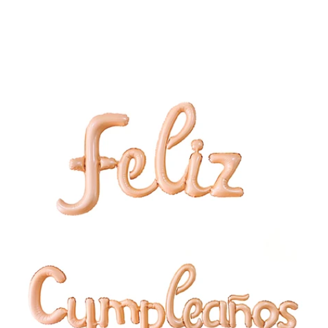 Set De Globos Metalico Feliz Cumpleaños Oro Rosa-1