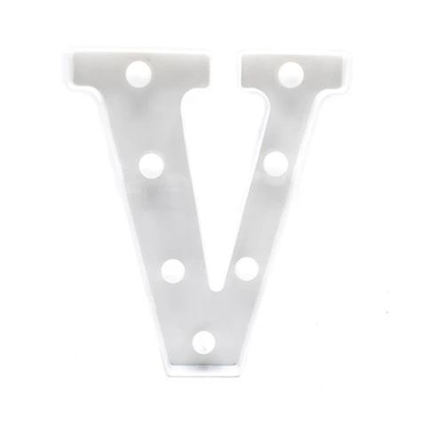 Letra Con Luz Led V Color Blanco-0