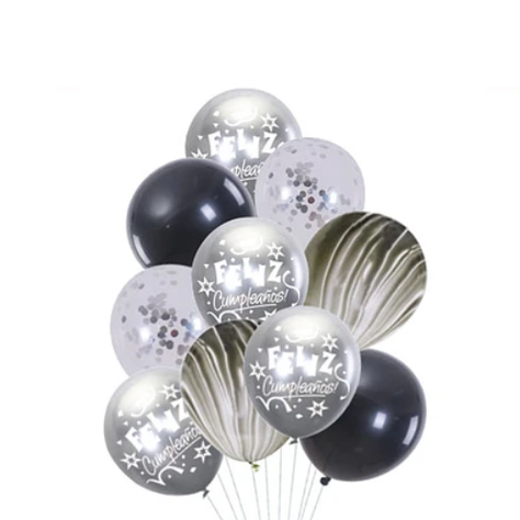 Set De Globos Feliz Cumpleaños 10 Pcs-1