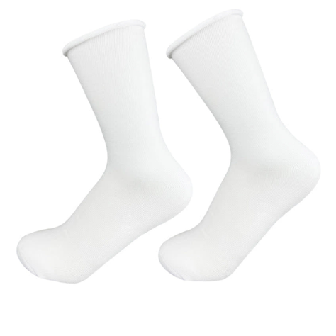 Calcetines De Mujer Corte Alto Color Liso 12 Unid-0