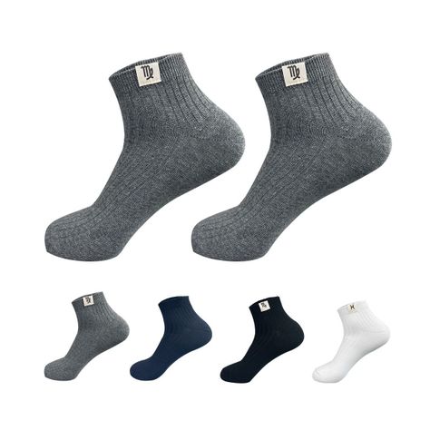 Calcetines De Hombre Color Liso Signo Zodiacales 12 Unidades-0