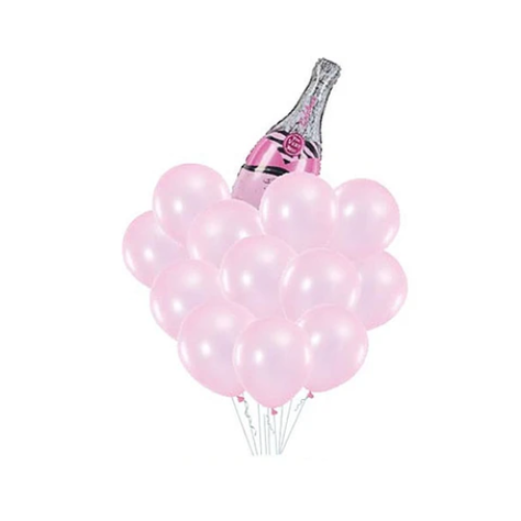 Set De Globos Botella Ce Vino Rosa 13Pcs-0