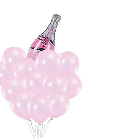 Set De Globos Botella Ce Vino Rosa 13Pcs-1