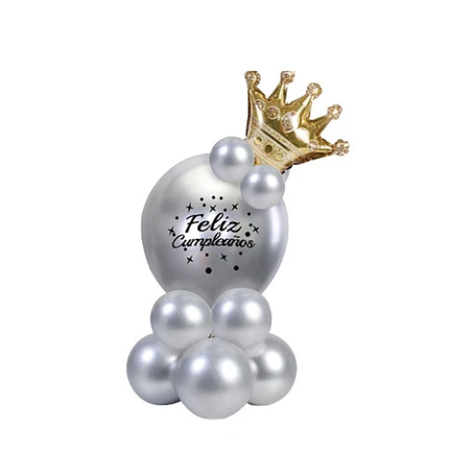 Set De Globos De Látex Plateados 13Pcs-0