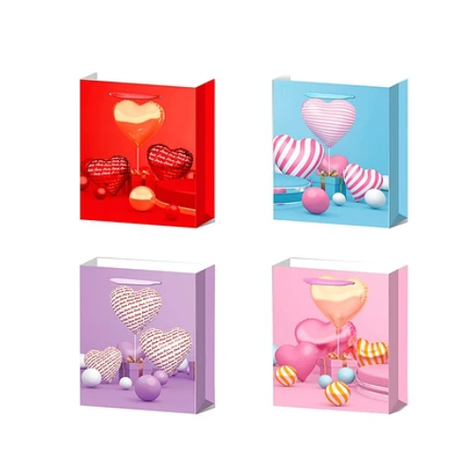 Bolsa De Regalo Corazones Diseño Aleatorio 12x31x40 cm-0