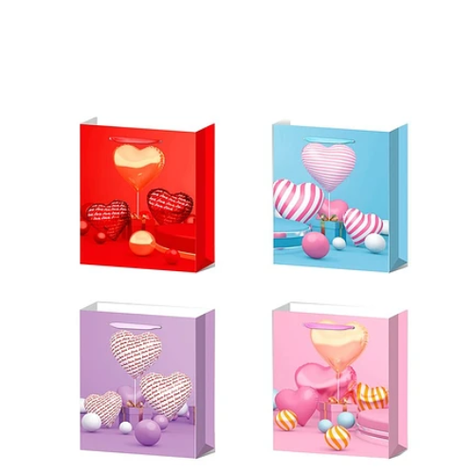 Bolsa De Regalo Corazones Diseño Aleatorio 12x31x40 cm-1