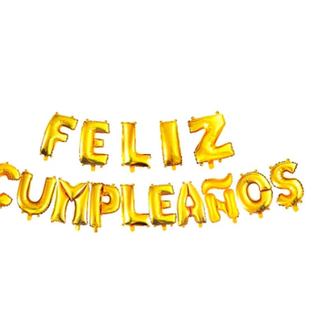 Set De Globos Feliz Cumpleaños Color Dorado 16"-1