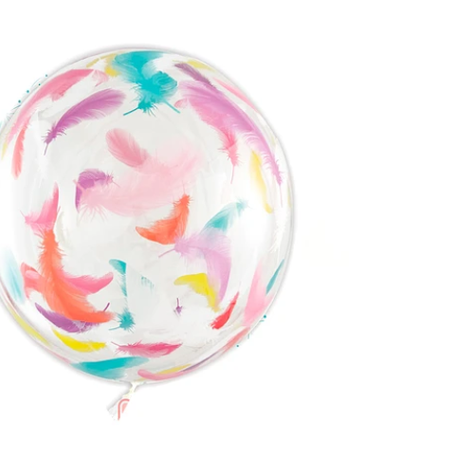 Globo Burbuja Con Rstampado De Pluma 80Cm-1
