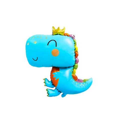 Globo Metálico De Dinosaurio Azul 74x90Cm-0