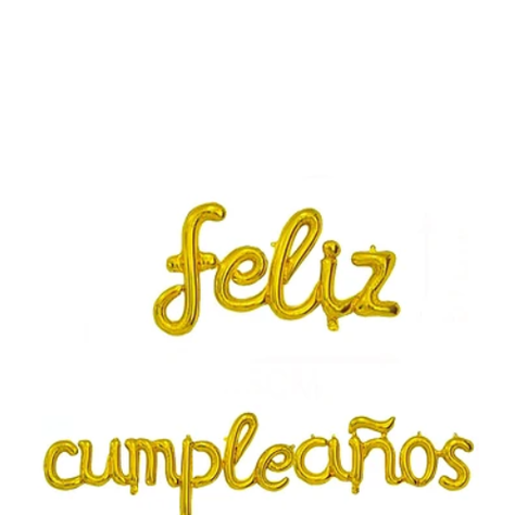 Set De Globos Metálicos Feliz Cumpleaños Color Doradas 16 Pulgadas-1