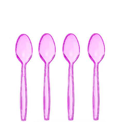Cucharas Plasticas Morada 12un 15.5cm-1
