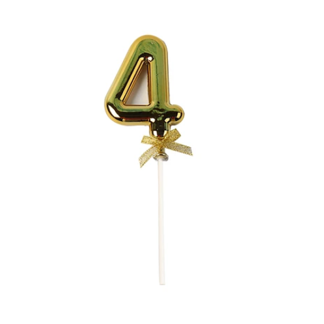 Topper De Número 4 Dorado 20cm-0