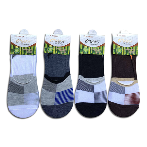 Calcetines De Hombre Invisible Diseño De Cuadros 12 Unid-1