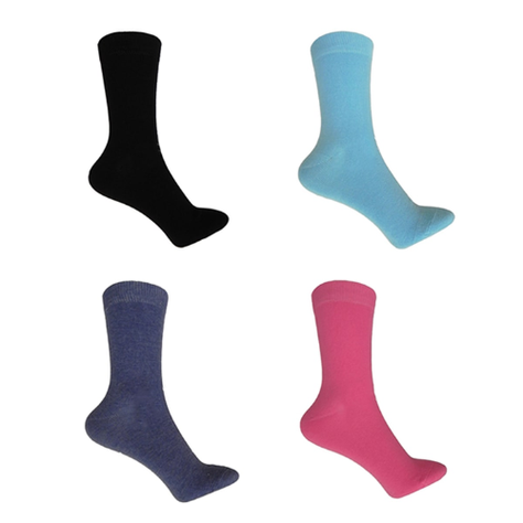 Calcetines Para Mujer Color Liso 12 Unid-1