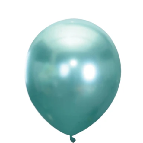 Globos De Latex Cromado Celeste 5pcs 30cm-1