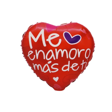 Globo Metálico Corazón Me Enamoro Más De Ti 45cm-0