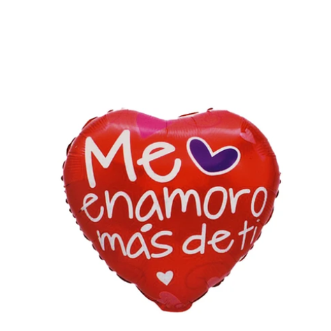 Globo Metálico Corazón Me Enamoro Más De Ti 45cm-1