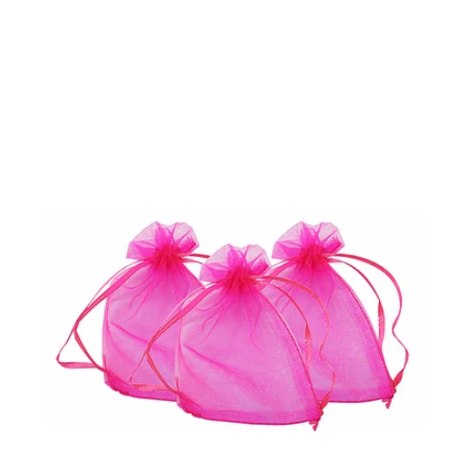 Bolsas De Organza Fucsia 10pcs 8x10cm-1