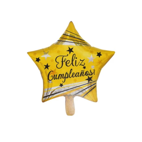 Globo Metálico Estrella 45 Cm  Feliz Cumpleaños-0
