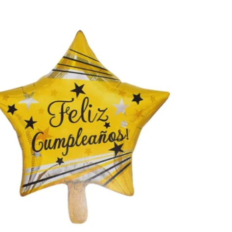 Globo Metálico Estrella 45 Cm  Feliz Cumpleaños-1