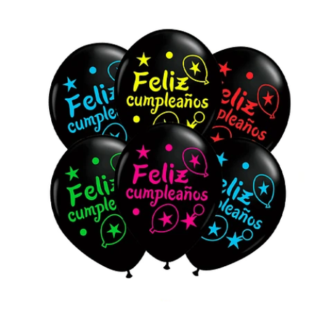 Set De Globos Latex Cumpleaños Con Letras Multicolor -0