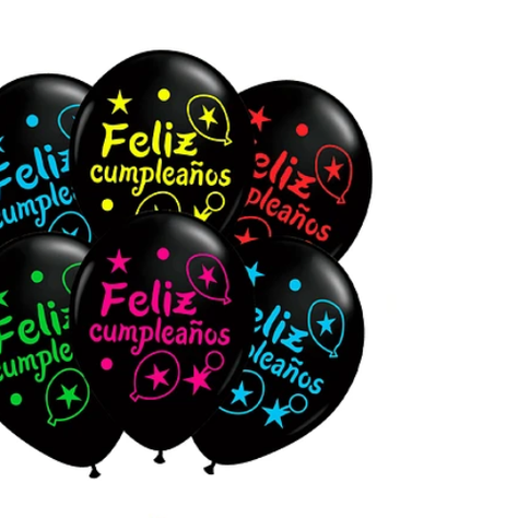 Set De Globos Latex Cumpleaños Con Letras Multicolor -1