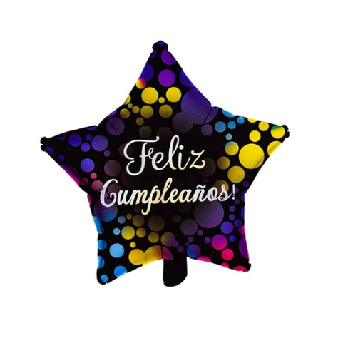 Globo Metálico Estrella Feliz Cumpleaños 45Cm-0