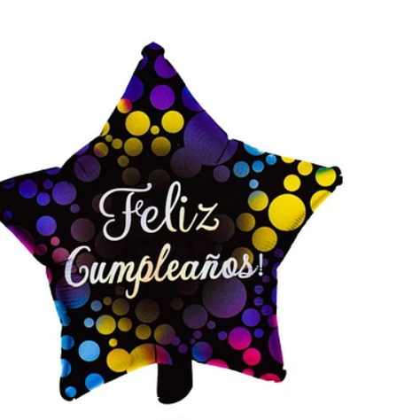 Globo Metálico Estrella Feliz Cumpleaños 45Cm-1