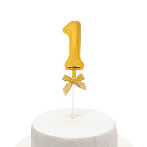 TOPPER TORTA NUMERAL DORADO 1-0