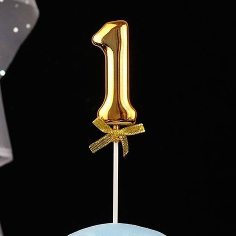 TOPPER TORTA NUMERAL DORADO 1-1