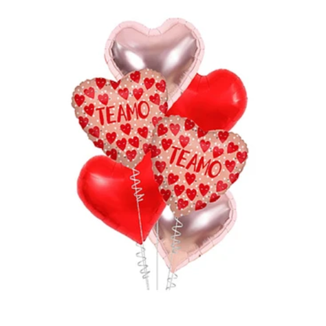 Set De Globos Metalicos Te Amo Corazón 6 Pcs-0