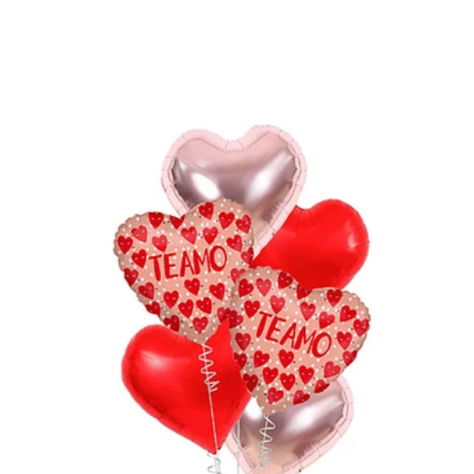 Set De Globos Metalicos Te Amo Corazón 6 Pcs-1