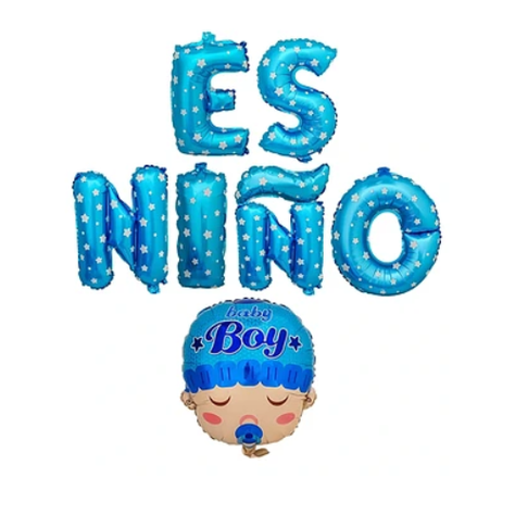 Set De Globos Es Niño Cara Baby-0
