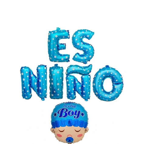 Set De Globos Es Niño Cara Baby-1