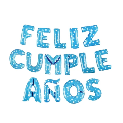 Globo Letras Feliz Cumpleaños Color Azul 16 Pulgadas-0