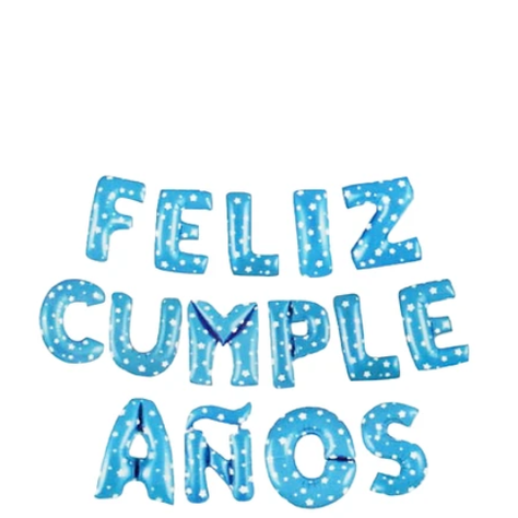 Globo Letras Feliz Cumpleaños Color Azul 16 Pulgadas-1