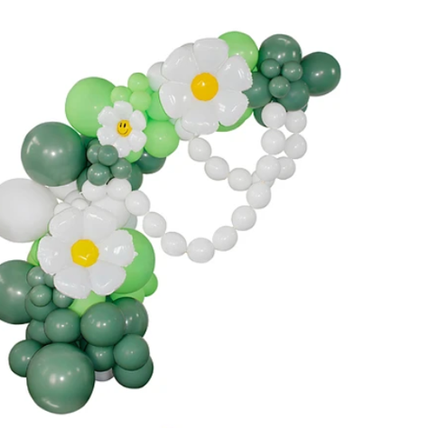 Arco De Globos Orgánico Verde Con Flores 99Pcs-1