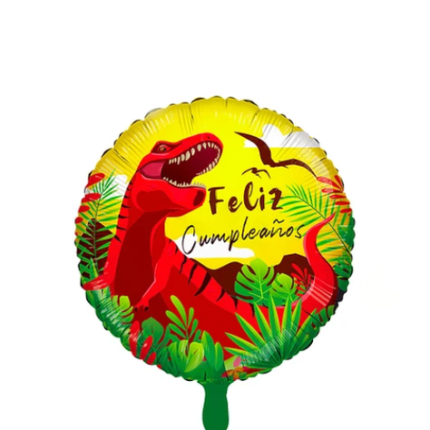Globo Metalico Dinosaurio Feliz Cumpleaños 45 cm-1