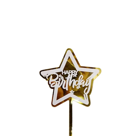 Topper Acrílico Happy Birthday 16x10cm-0
