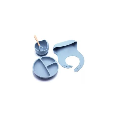  Set De Alimentación Silicona Platos Bebe.-1