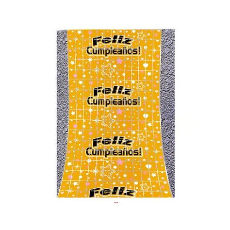 Cortina Dorada Feliz Cumpleaños Con Estrellas 100x200cm-0