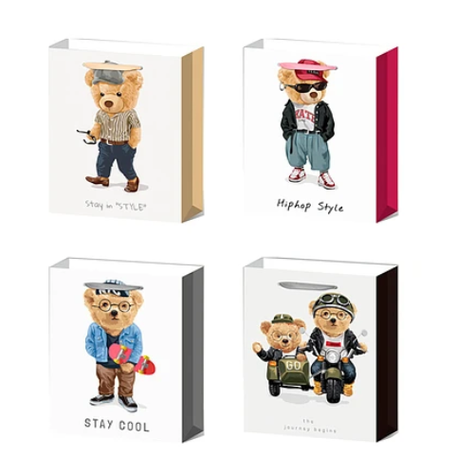 Bolsa De Regalo Estampado De Oso Diseño Aleatorio 12 x31x40cm-0