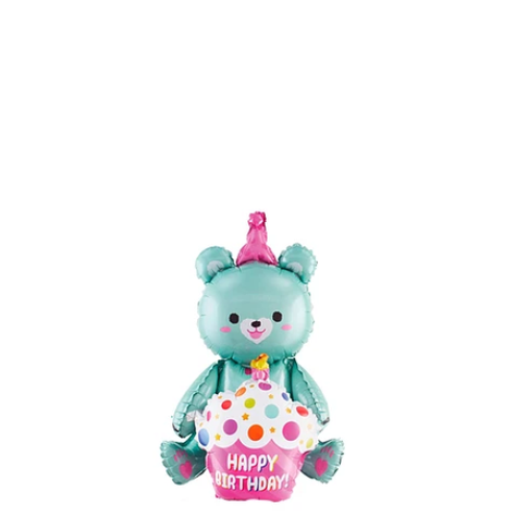 Globo Metálico Oso Feliz Cumpleaños Azul 77x97 cm-1