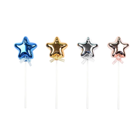 Topper De Estrella Metálica 19x6cm Color Aleatorio-0