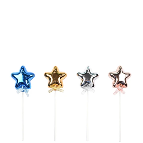Topper De Estrella Metálica 19x6cm Color Aleatorio-1