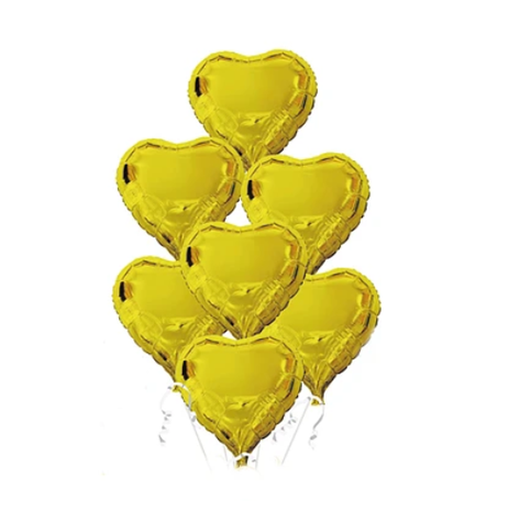 Set De Globos Corazón Dorado 7pcs 45 cm-0