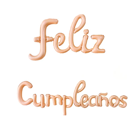 Set De Globos Metalico Deliz Cumpleaños Rosa-0